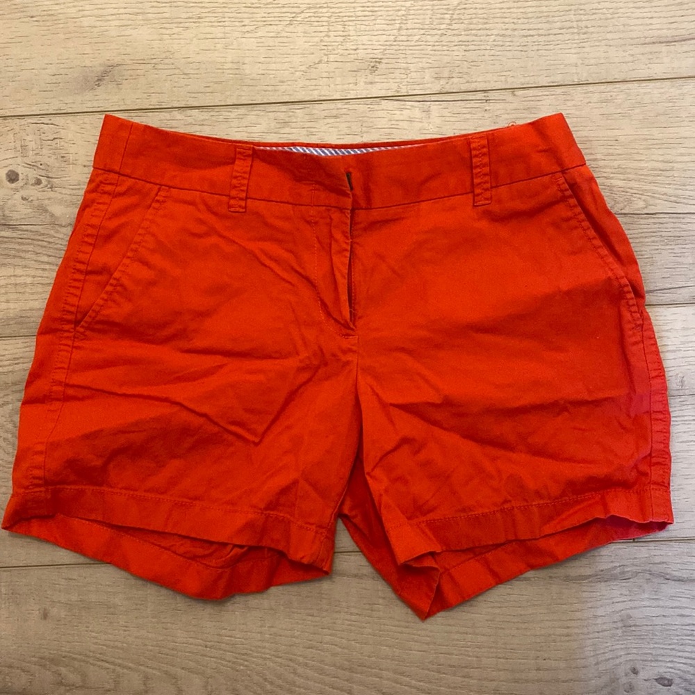 Bright Red Orange J. Crew Chino Shorts 4